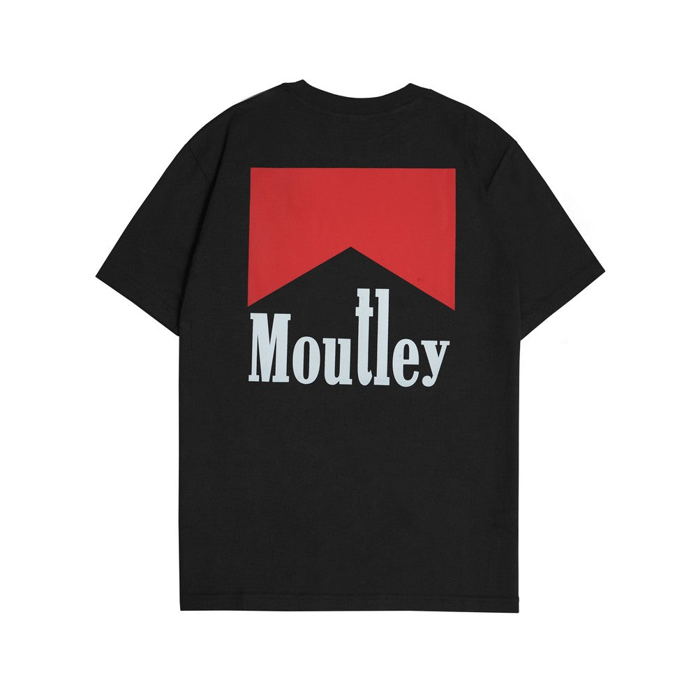 Moutley Men's T-Shirt Short Sleeve Oversized Fit Cotton 16s Black 071224