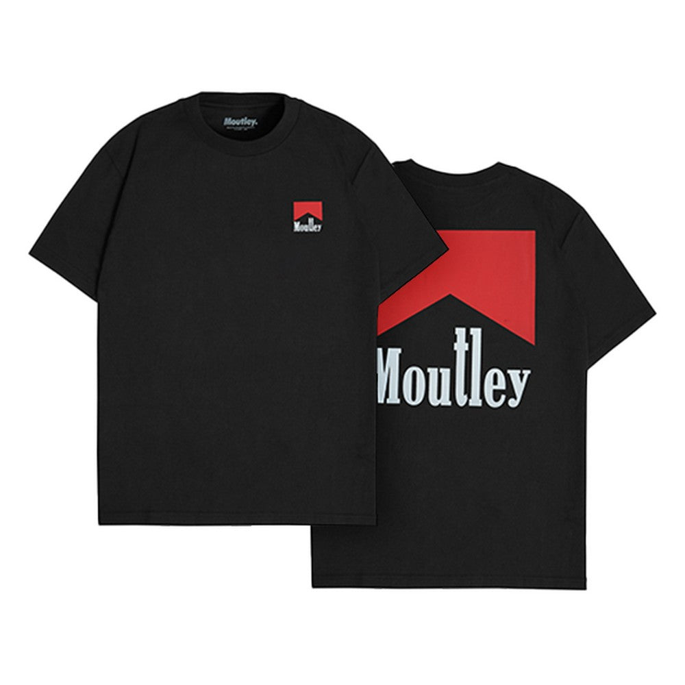 Moutley Men's T-Shirt Short Sleeve Oversized Fit Cotton 16s Black 071224