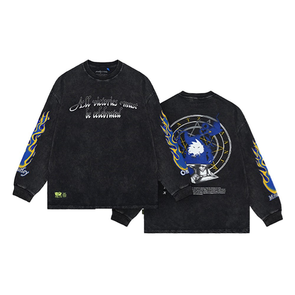 Moutley x Onic - Men's T-Shirt Long Sleeve Oversized Fit Cotton 16s Ghost Mind 310325