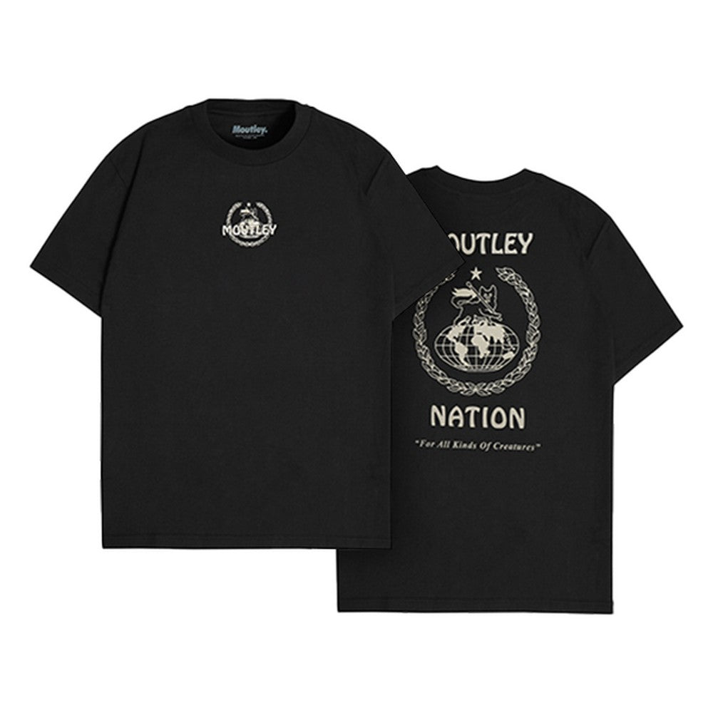 Moutley Men's T-Shirt Short Sleeve Oversized Fit Cotton 16s Nation C091224